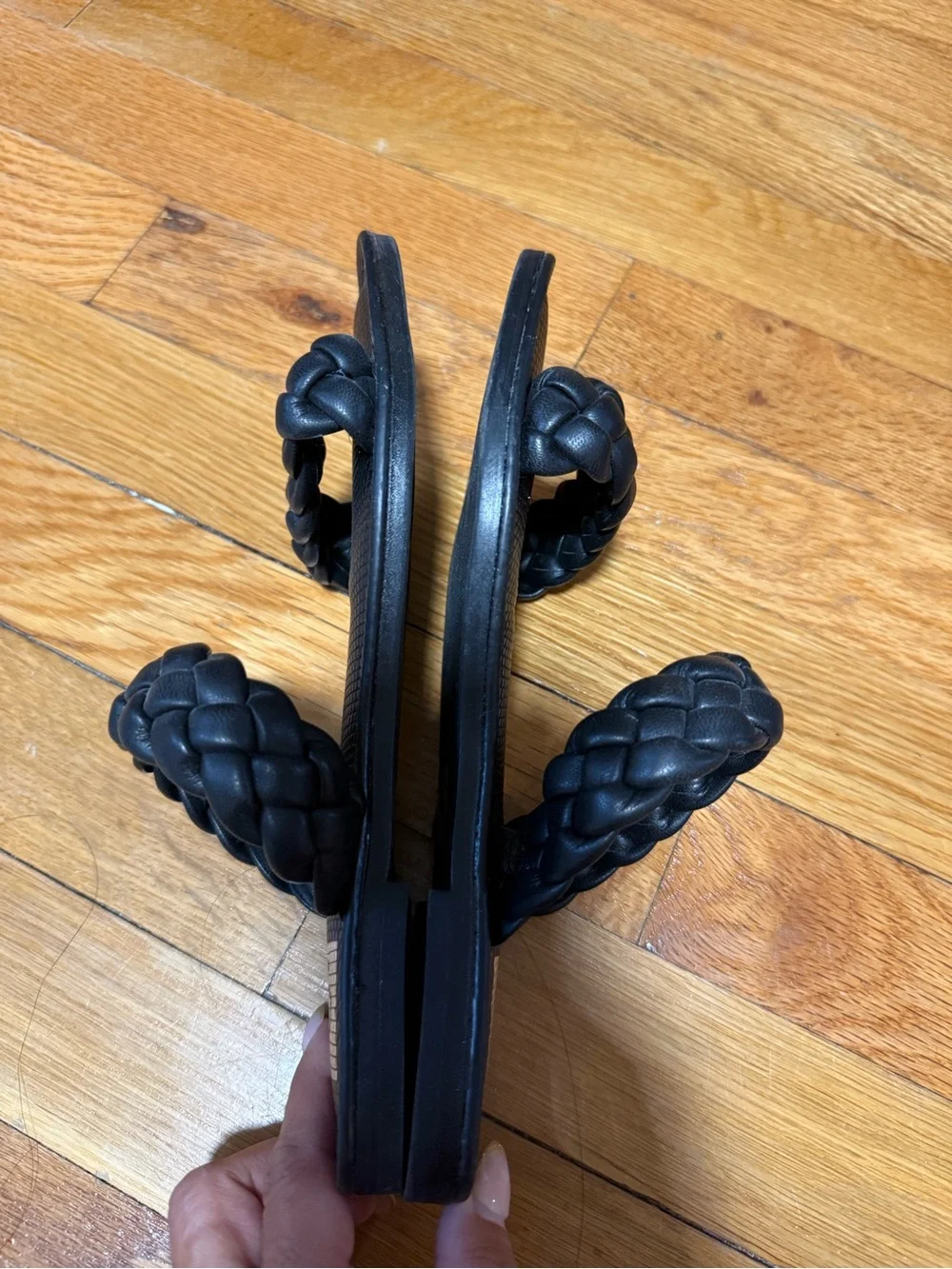 DV Black Braided Slide Sandals